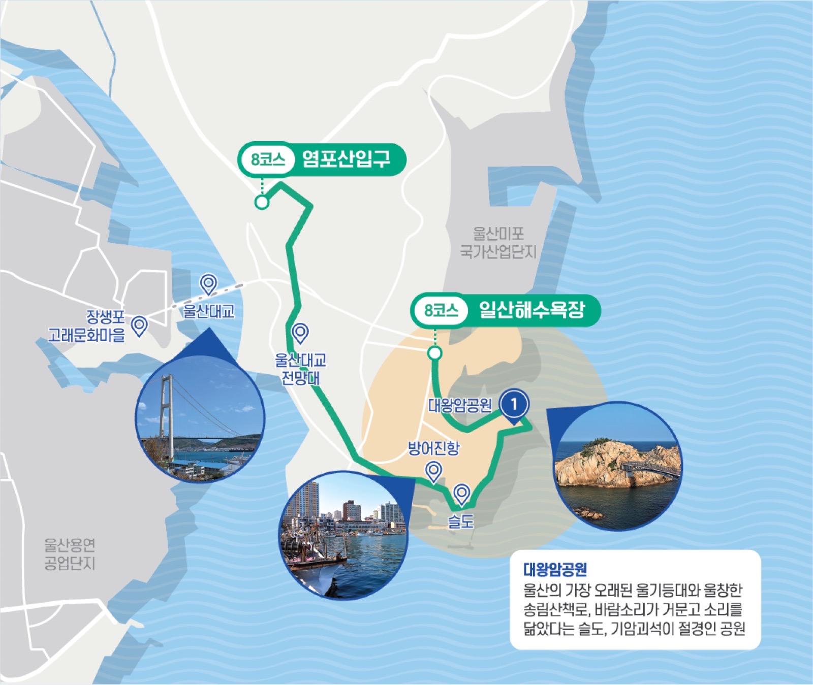 해파랑길 8코스 코스 지도