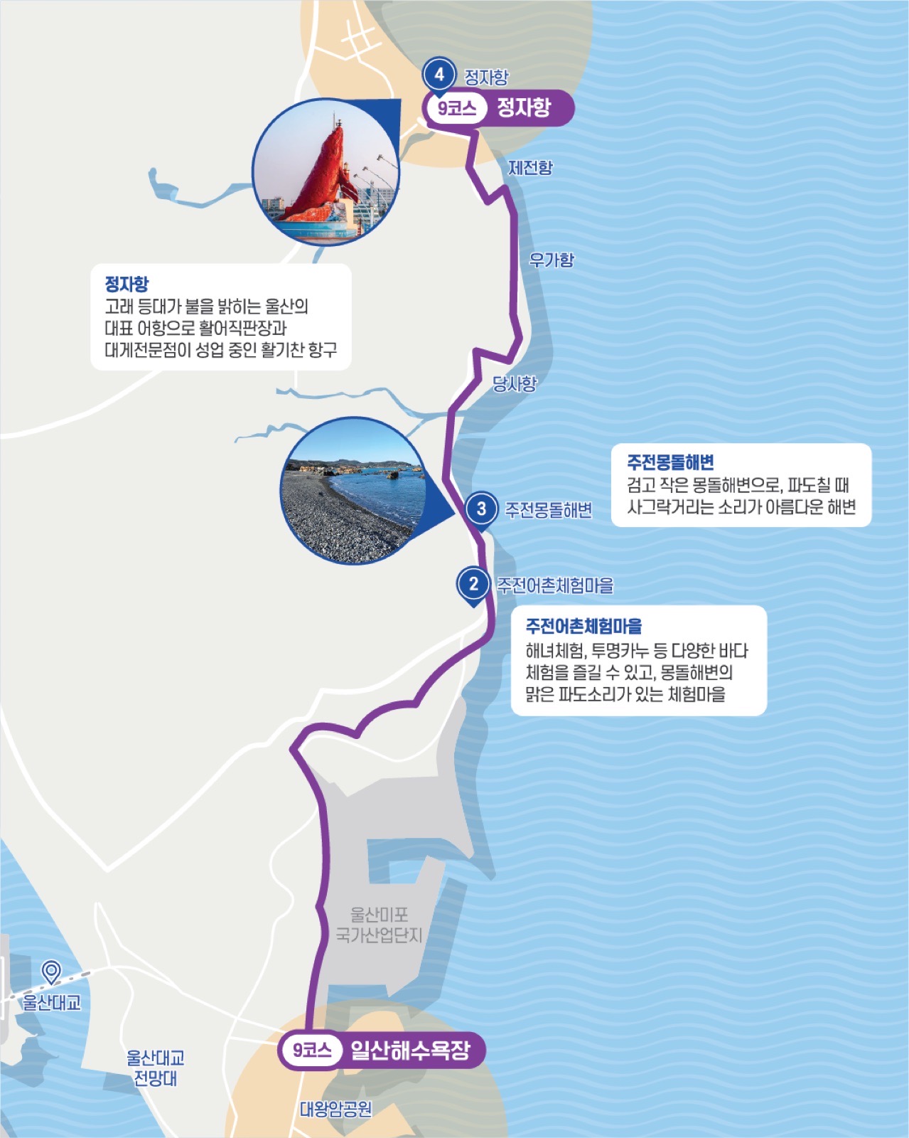 해파랑길 9코스 코스 지도